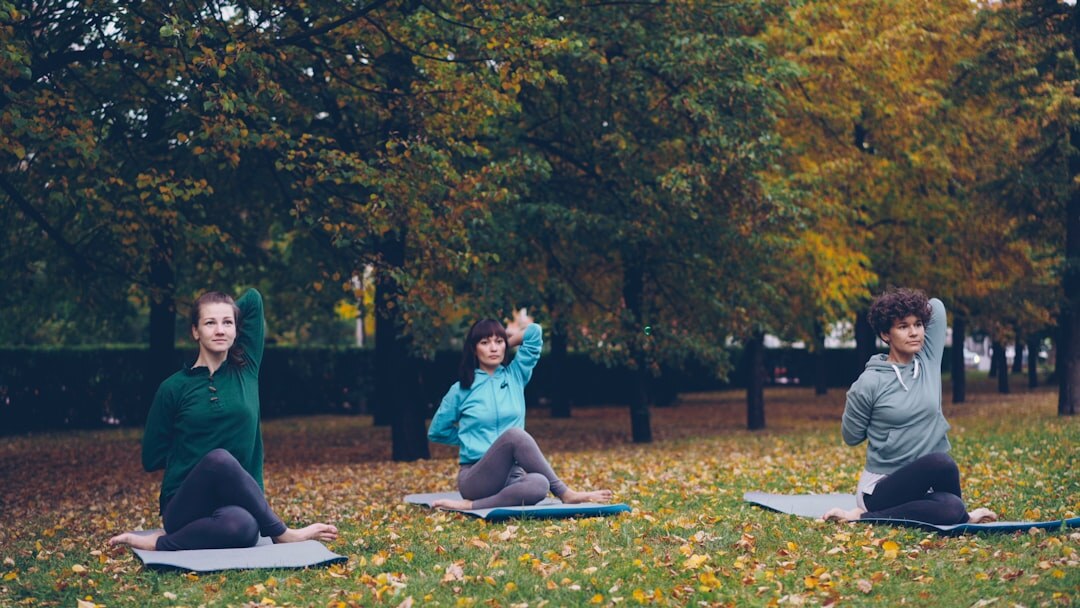 person meditating in nature