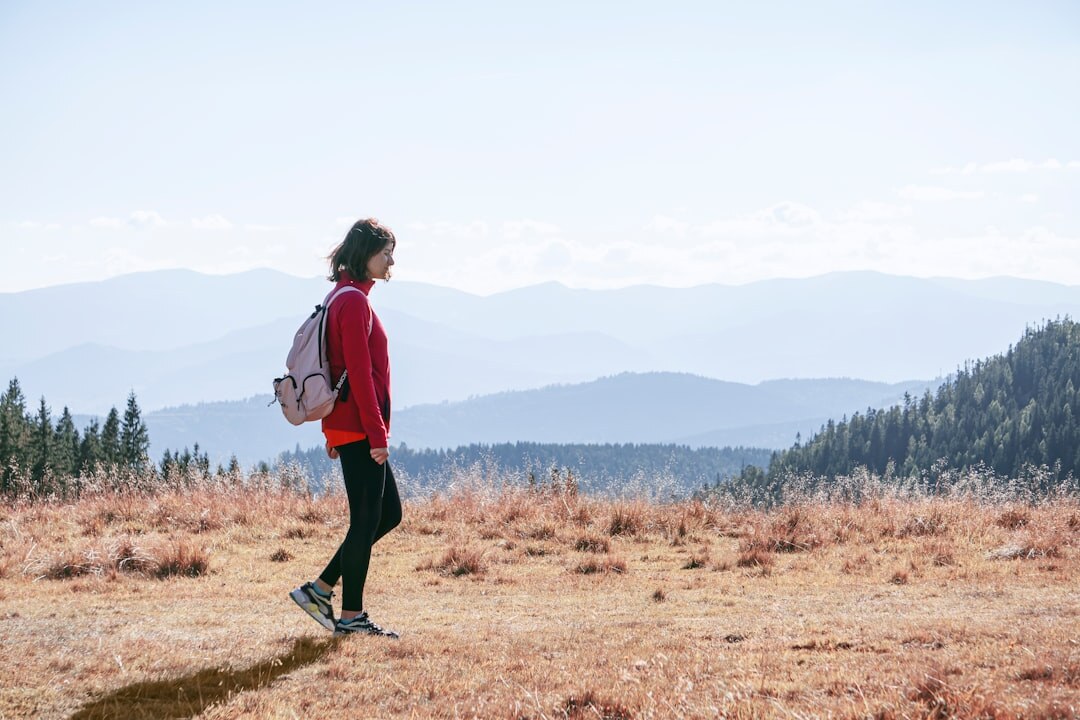 person walking in nature